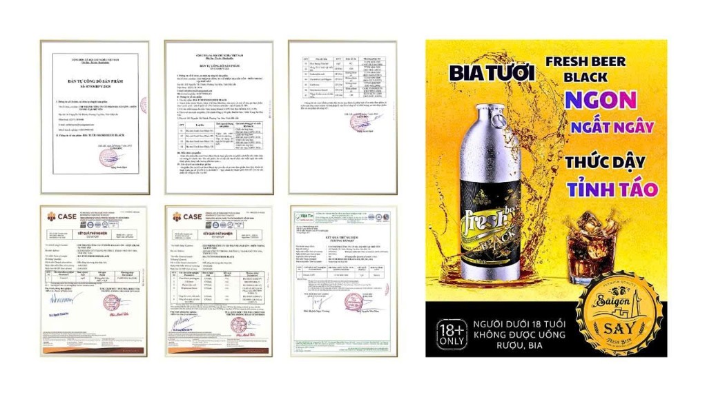 Giấy chứng nhận chất lượng CASE — Bia tươi Fresh Beer Black