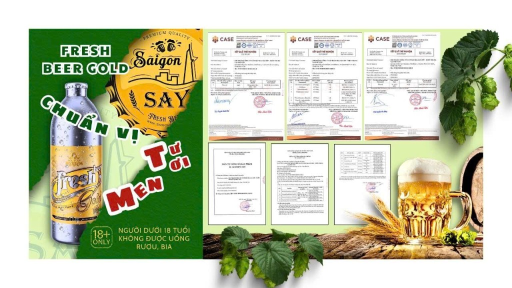 Giấy chứng nhận chất lượng CASE — Bia tươi Fresh Beer Gold